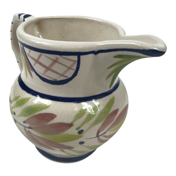 Vintage 1995 Stebner Pottery Ceramic Creamer Pitcher Hand Painted Cottagecore - Picture 11 of 11